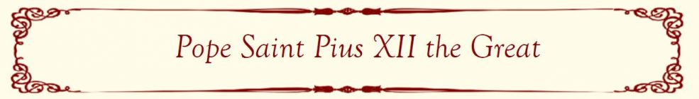 Pope Saint Pius XII Banner Pope Saint Pius XII Banner